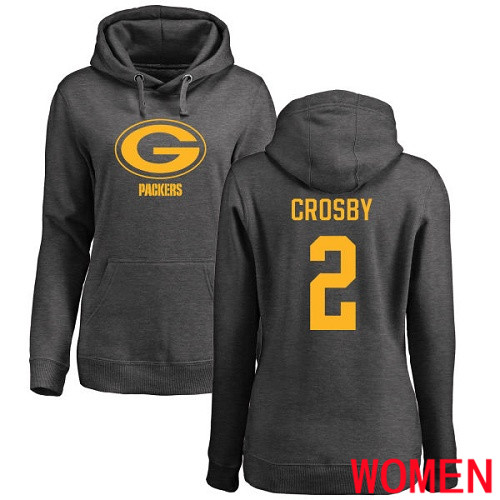 Green Bay Packers Ash Women 2 Crosby Mason One Color Nike NFL Pullover Hoodie Sweatshirts